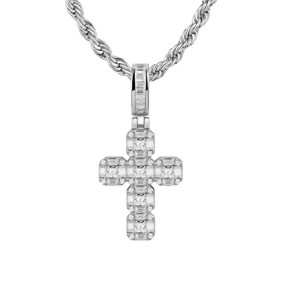 Moissanite Cluster Cross Pendant