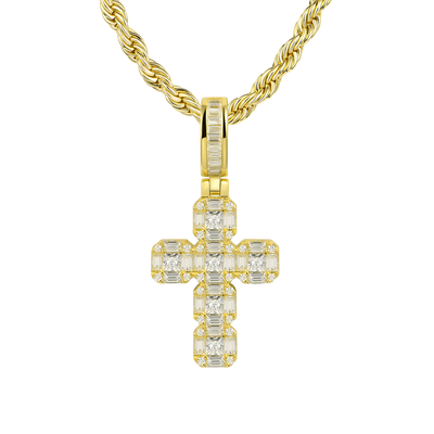 Moissanite Cluster Cross Pendant