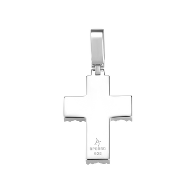 Moissanite Halo Cross Pendant - Princess Cut