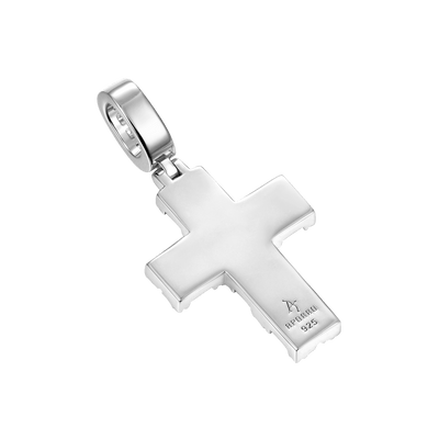Halo Cross Pendant - Baguette Cut