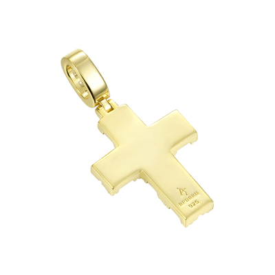 Halo Cross Pendant - Baguette Cut