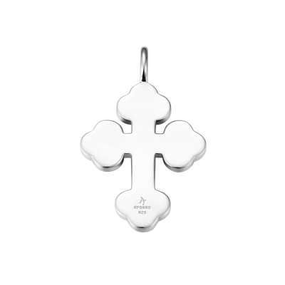 Moissanite Double-Layered Bottoni Cross Pendant