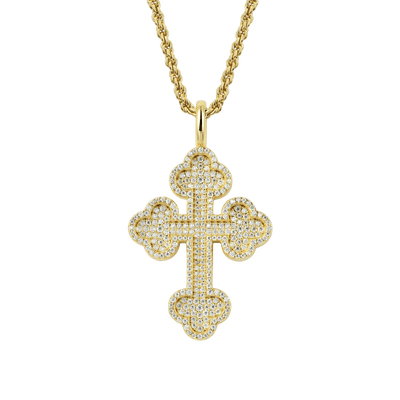 Moissanite Round Cut Bottoni Cross Pendant