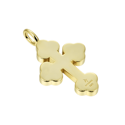 Moissanite Round Cut Bottoni Cross Pendant