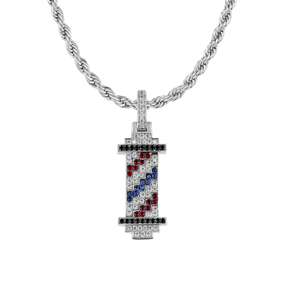 Retro Pixel Barber's pole Pendant