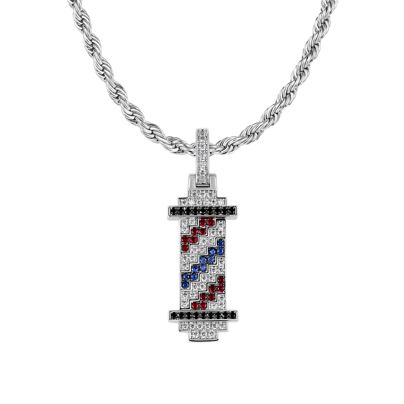 Retro Pixel Barber's pole Pendant - APORRO