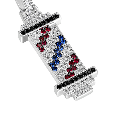 Retro Pixel Barber's pole Pendant