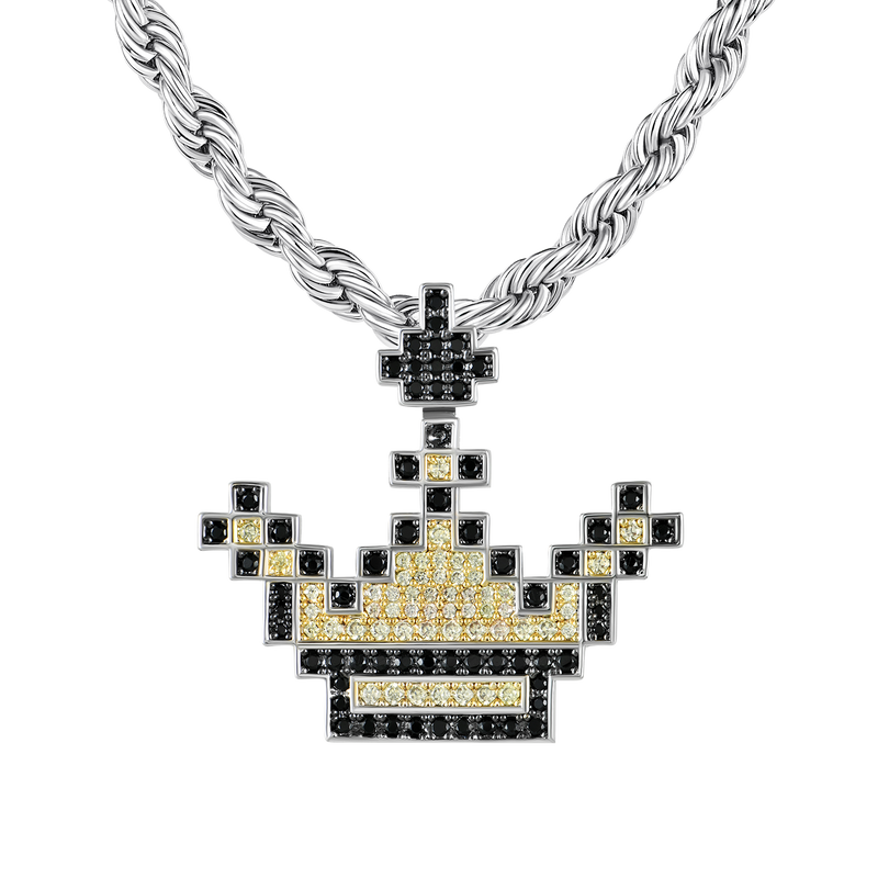 Retro Pixel Crown Pendant - APORRO