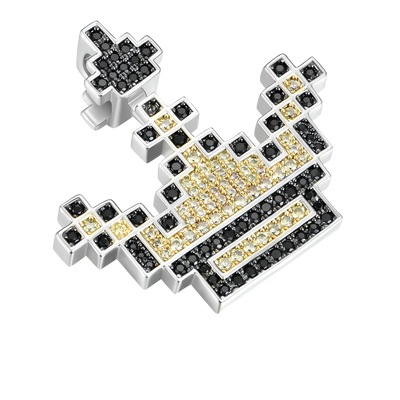 Retro Pixel Crown Pendant