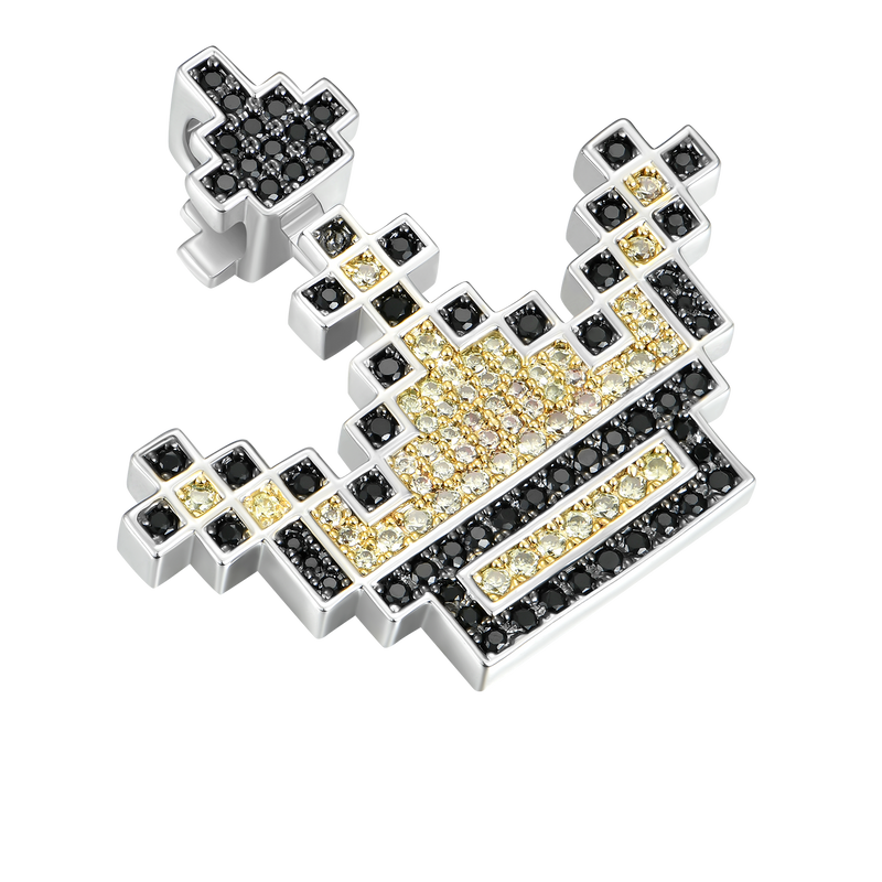 Retro Pixel Crown Pendant - APORRO