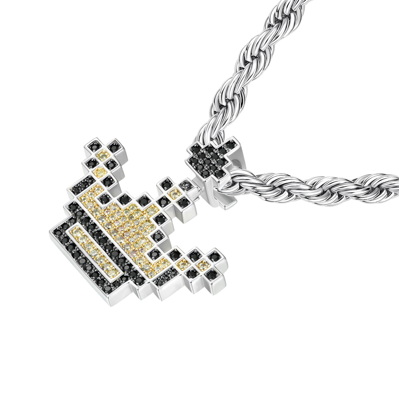 Retro Pixel Crown Pendant - APORRO