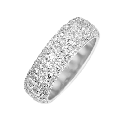 Round Pave Band Ring - 7.5mm