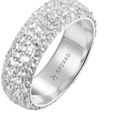 Round Pave Band Ring - 7.5mm