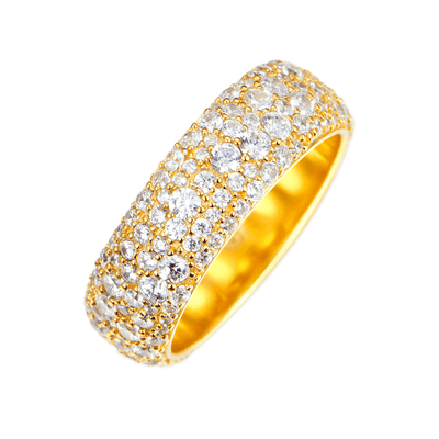 Round Pave Band Ring - 7.5mm