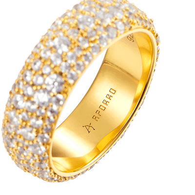 Round Pave Band Ring - 7.5mm