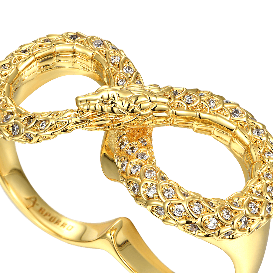 Infinity Snake Double Finger Ring Infinity Snake Ring For Men & Women