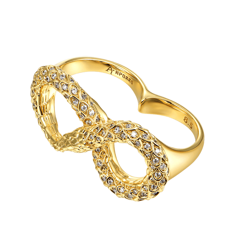 Infinity Snake Double Finger Ring - Infinity Snake Ring For Men & Women - APORRO