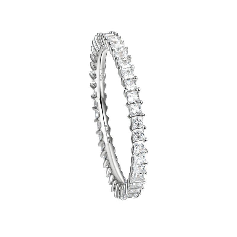 1.5MM Princess Eternity Ring--925 Sterling Silver - APORRO