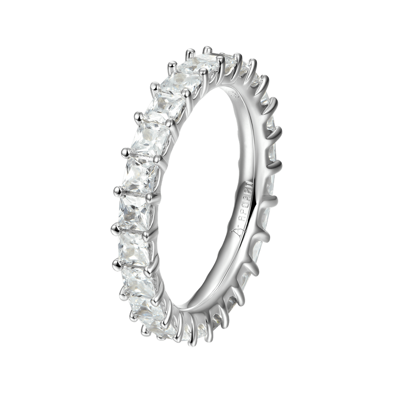 1.5MM Princess Eternity Ring--925 Sterling Silver - APORRO