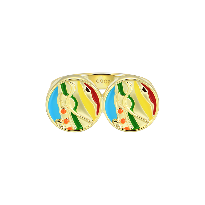 APORRO X COOGI Sweater Stripe Enamel Ring - APORRO