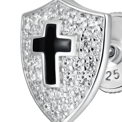 S925 Knight Shield Stud Earring