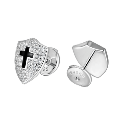 S925 Knight Shield Stud Earring