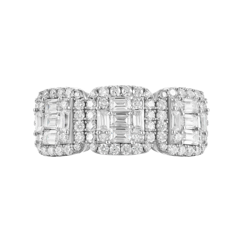 Moissanite Tri-Halo Ring - 9.5mm - APORRO