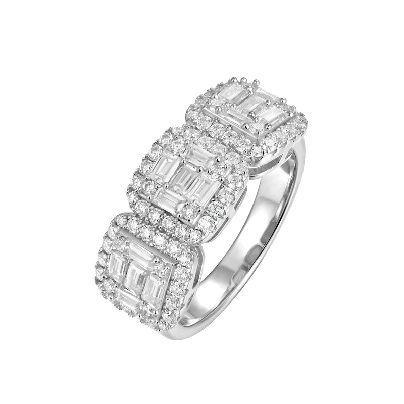 Moissanite Tri-Halo Ring - 9.5mm - APORRO