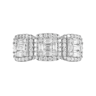 Moissanite Tri-Halo Ring - 9.5mm