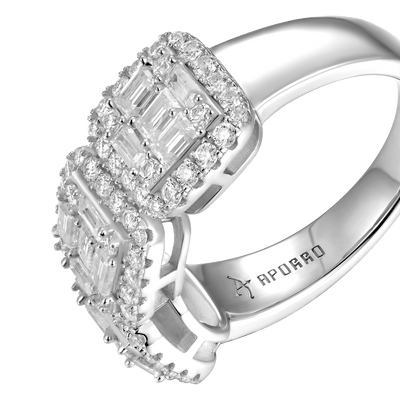 Moissanite Tri-Halo Ring - 9.5mm