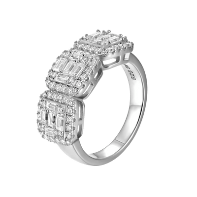 Moissanite Tri-Halo Ring - 9.5mm