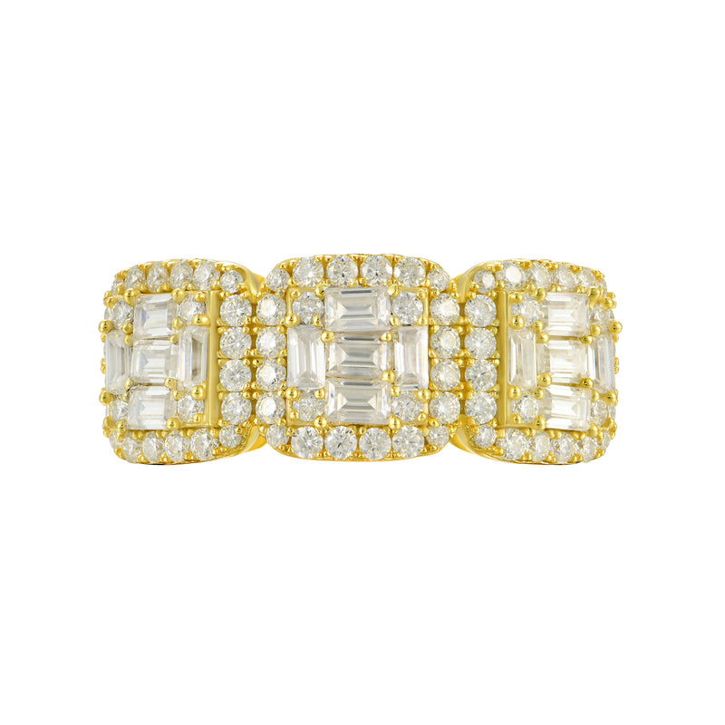 Moissanite Tri-Halo Ring - 9.5mm - APORRO