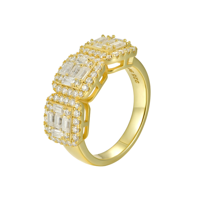 Moissanite Tri-Halo Ring - 9.5mm - APORRO