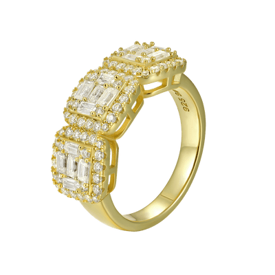 Moissanite Tri-Halo Ring - 9.5mm