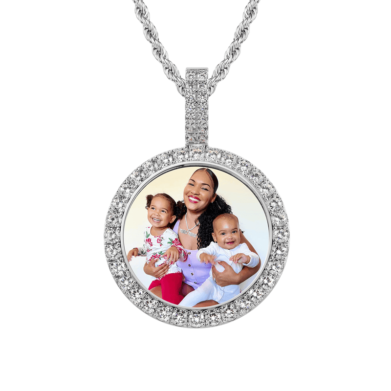 Custom Moissanite Photo Necklace Pendant