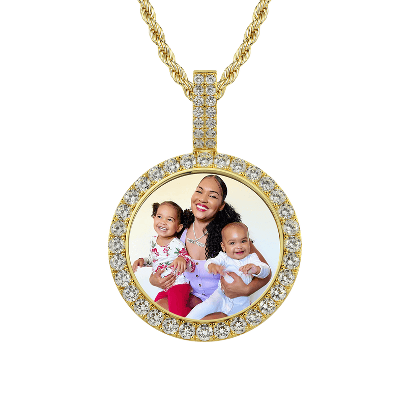 Custom Moissanite Photo Necklace Pendant