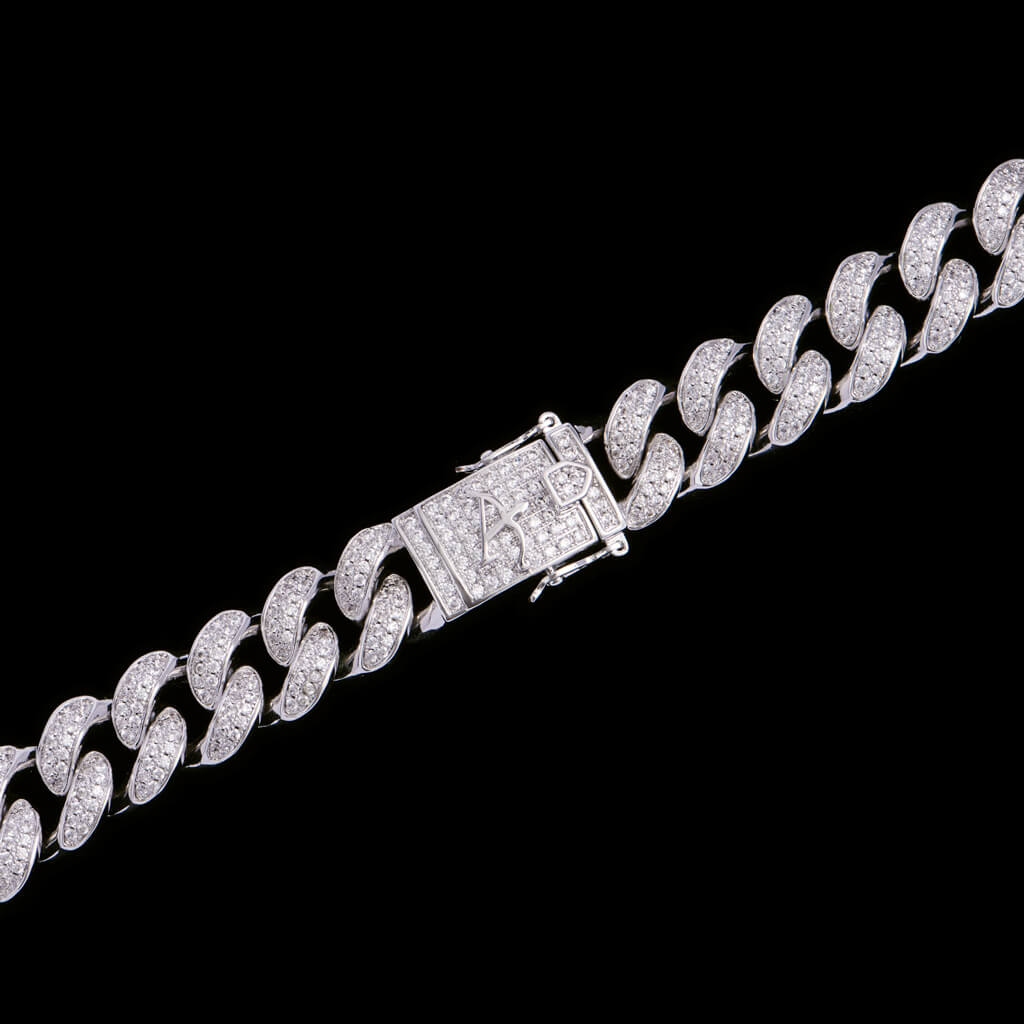 15mm Tri-Colored Iced Cuban Link Chain