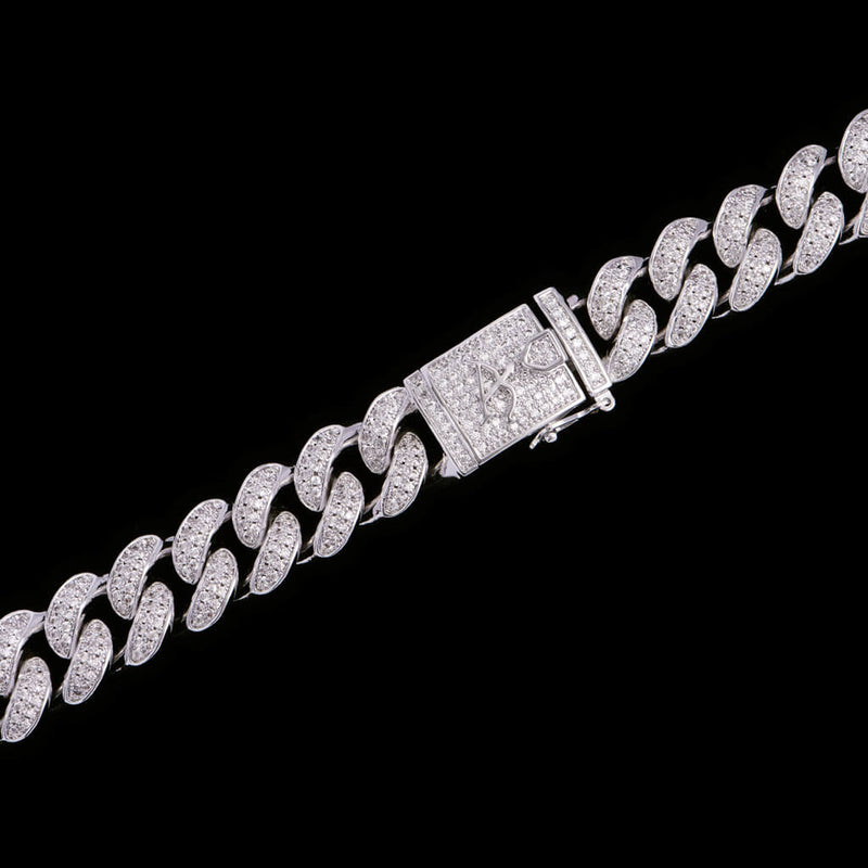 15mm White Gold Iced Out Cuban Link Chain - Classic Hip Hop Jewelry - APORRO