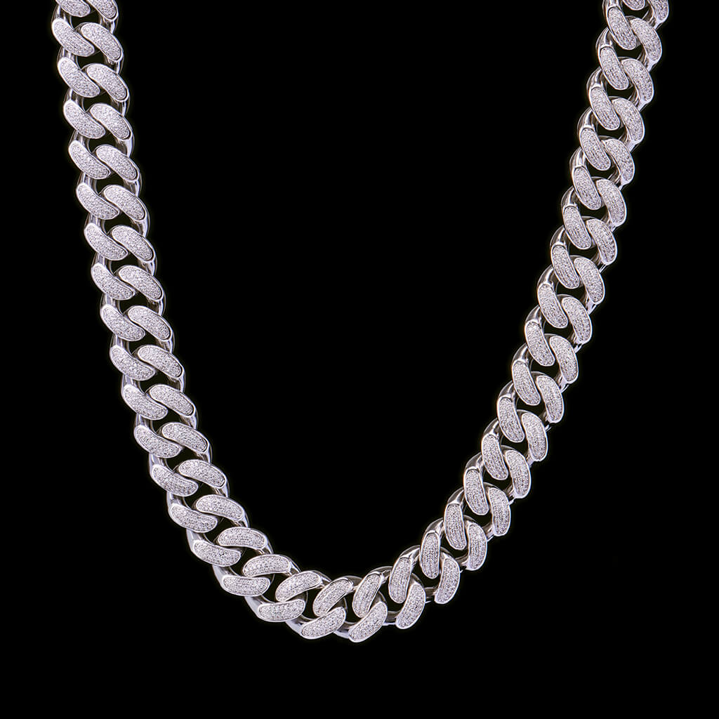 Aporro A® White Gold Iced Cuban Link Chain - 19mm [SHIP TO THE US ONLY]