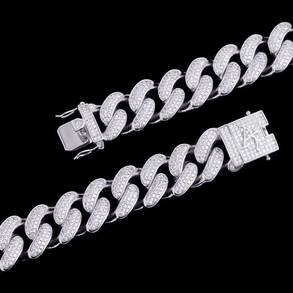 Aporro A® White Gold Iced Cuban Link Chain - 19mm [SHIP TO THE US ONLY]