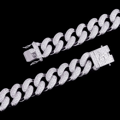 Aporro A® White Gold Iced Cuban Link Chain - 19mm [SHIP TO THE US ONLY]