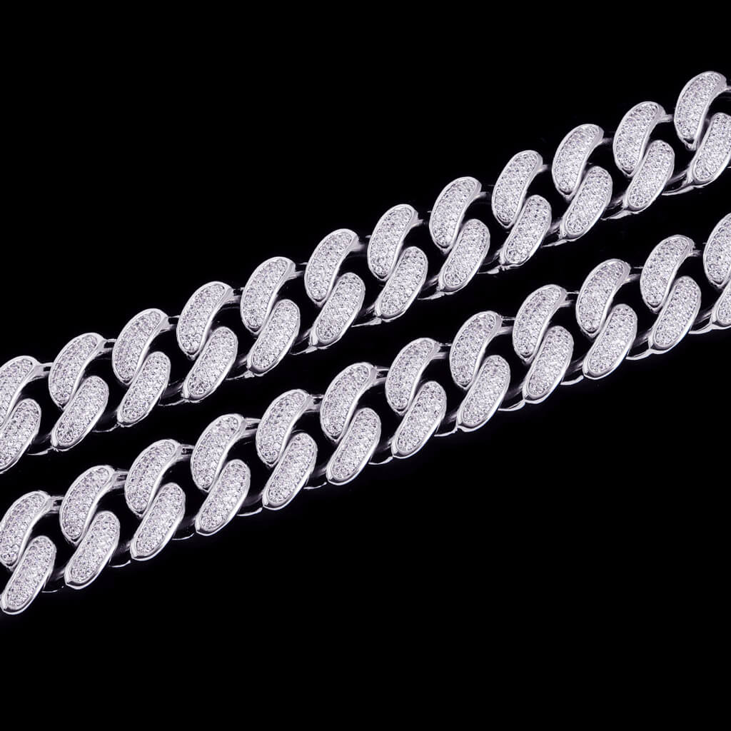 Aporro A® White Gold Iced Cuban Link Chain - 19mm [SHIP TO THE US ONLY]