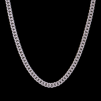 16" White Gold Iced Cuban Chain - 8mm