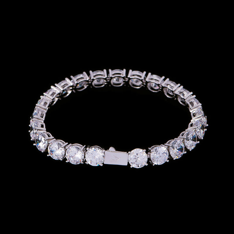 8mm White Gold Iced Tennis Anklet 9''[ONLY SHIP TO THE US] - APORRO