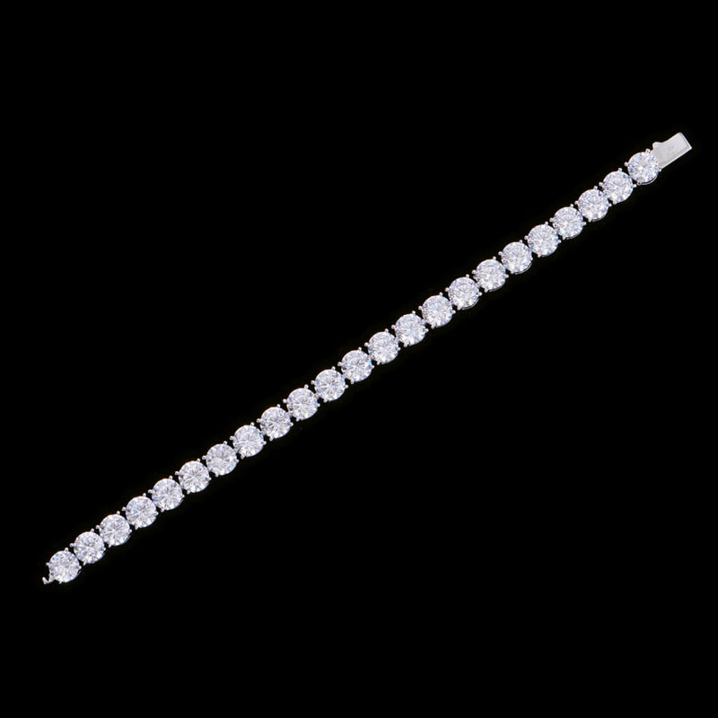 8mm White Gold Iced Tennis Anklet 9''[ONLY SHIP TO THE US] - APORRO