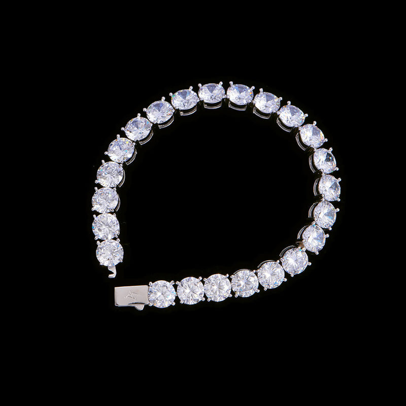 8mm White Gold Iced Tennis Anklet 9''[ONLY SHIP TO THE US] - APORRO