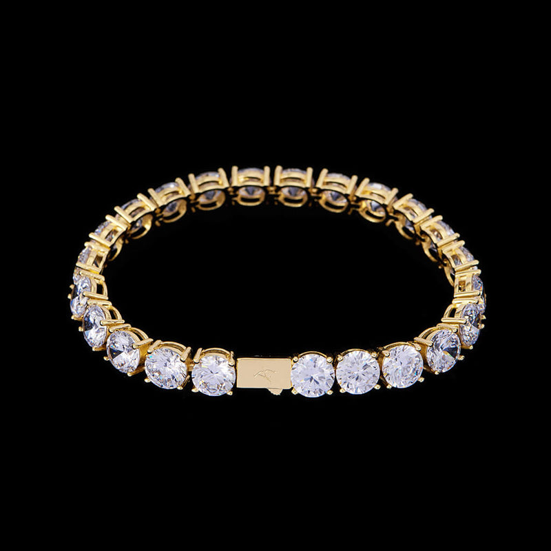 8mm 14K Gold Iced Tennis Anklet[ONLY SHIP TO THE US] - APORRO