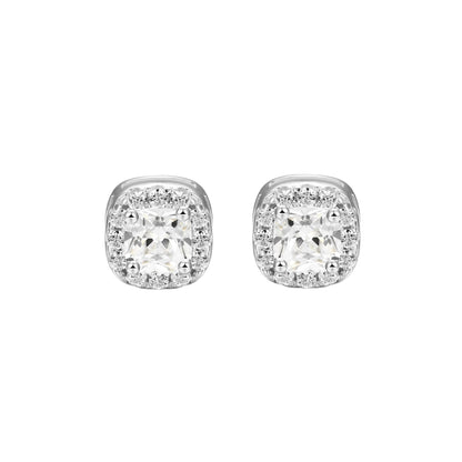 Custom Halo Moissanite Stud Earring