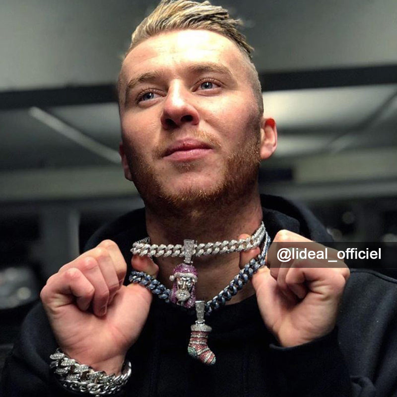 White Gold Iced Out Christmas Jesus Pendant - Hip Hop Jewellery - APORRO