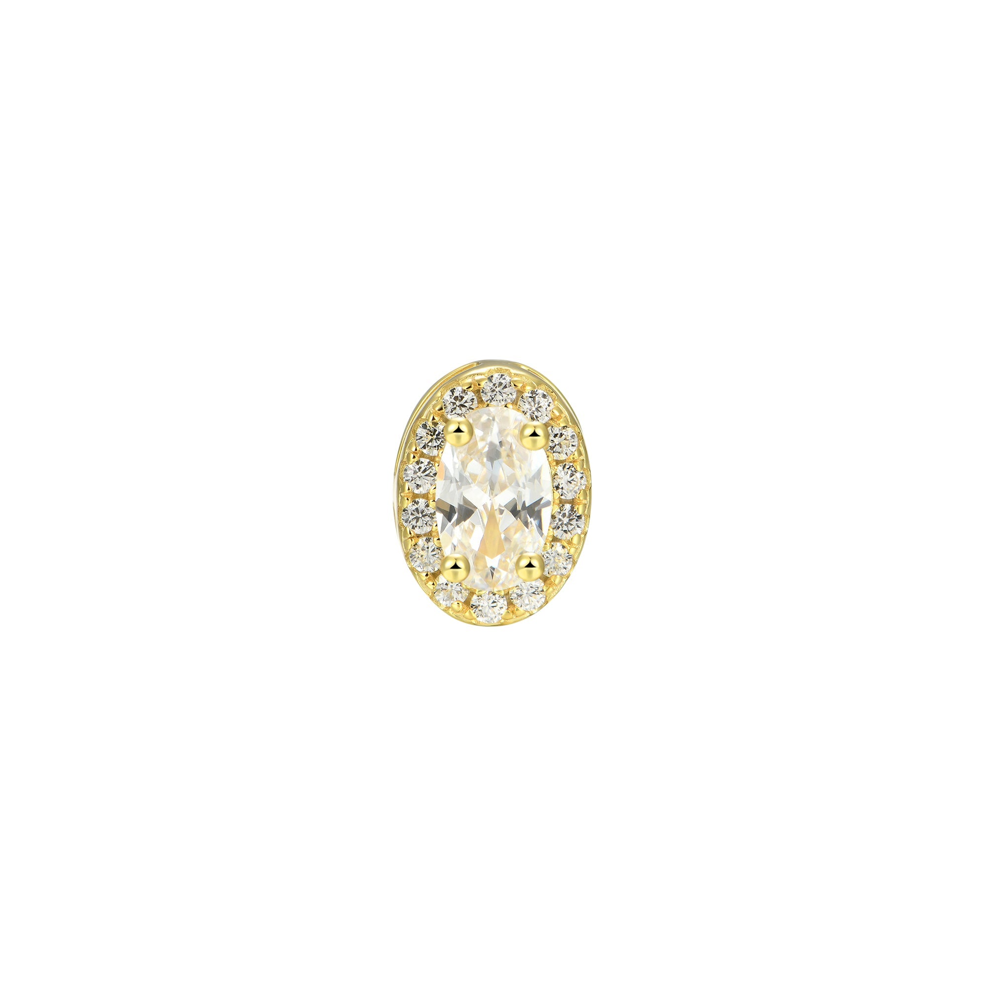 Custom Halo Moissanite Stud Earring